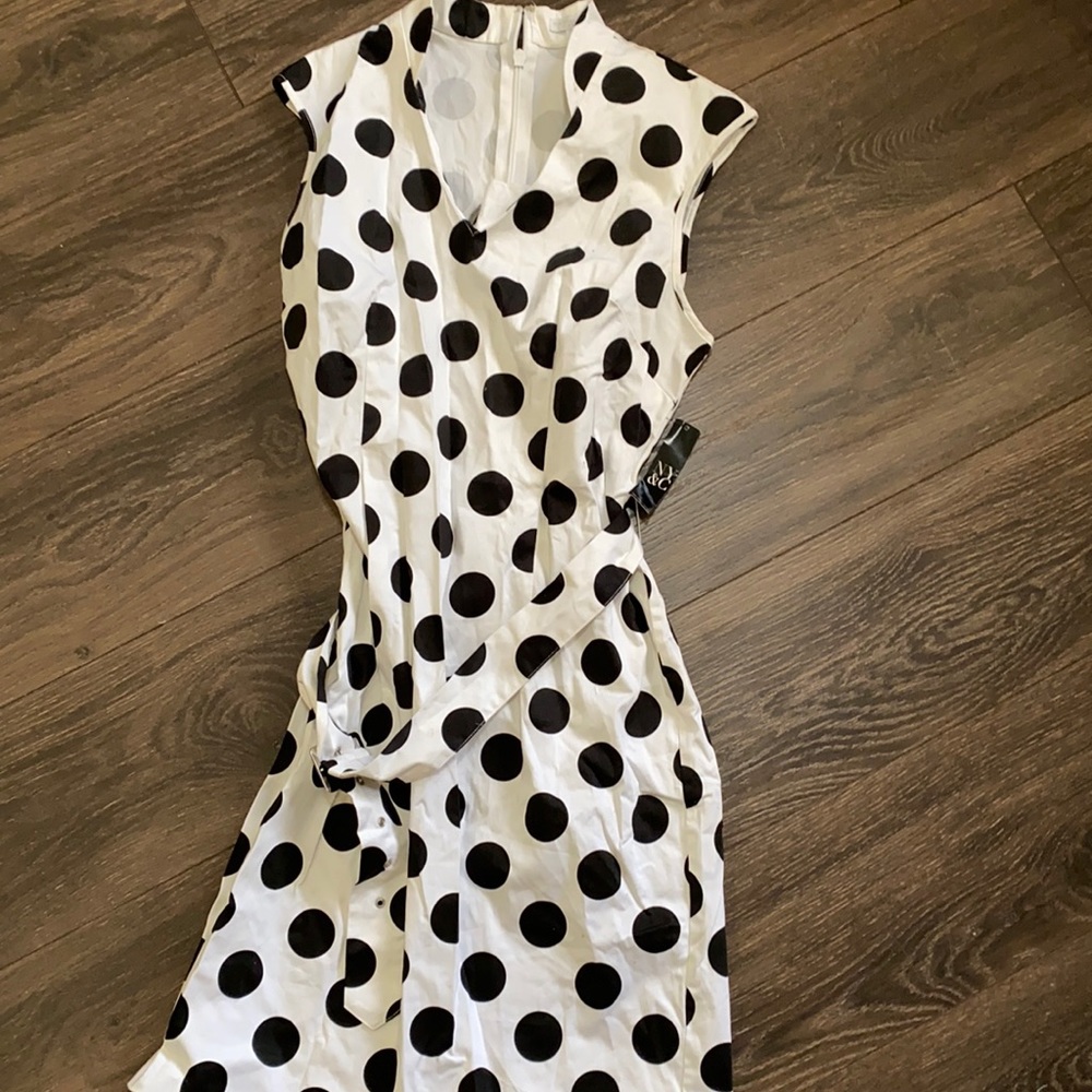 Black and white polka dot dress
